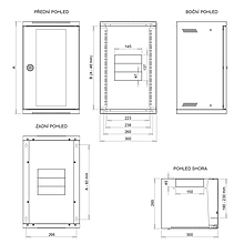 Produkt Nástěnný rozvaděč 10" 4U RAL 7035 skleněné dveře LC-10-4-11-G - Solarix - Nástěnné 10"